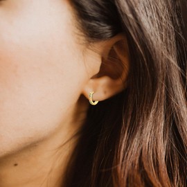 FUNEIA 2 Pairs of Earrings Gold Set Hanging Drop Women 14K Gold-Plated Hoop Earrings Golden Stud Earrings with Pendant Green Blue Green Stone Drop Fashion Jewellery Bijux Earring Gifts for Girls,