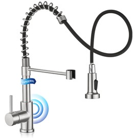 LUFEIDRA Touchless Kitchen Faucet with Pull Down Sprayer-Brushed Nickel Kitchen Faucet with Side Motion Sensor, Smart Hands-Free Spring Kitchen Sink Faucet for Modern Rv Outdoor Laundry Bar Sink
