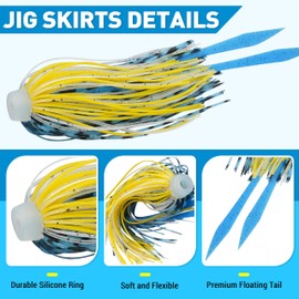 Silicone Jig Skirts 10/20pcs Spinnerbait Skirts with Tail Fishing Lure Skirts Replacement Quick Change Fishing Umbrella Skirts for Spinnerbaits Buzzbaits Bass Jig Lure Making Supplies