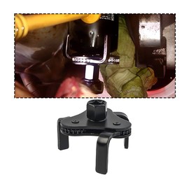 JNNJ Universal Oil Filter Wrench, 3 Jaw Adjustable Oil Filter Removal Tool, Fuel Pump Lid Wrench Tank Cover Oil Pump Cap Removal Tool, for Cars, Trucks, Tractor(Black)