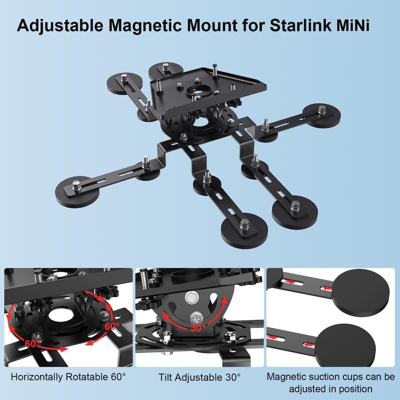 Magnetic Starlink Mini Mount – 12-Base Heavy-Duty Magnetic Roof Mount