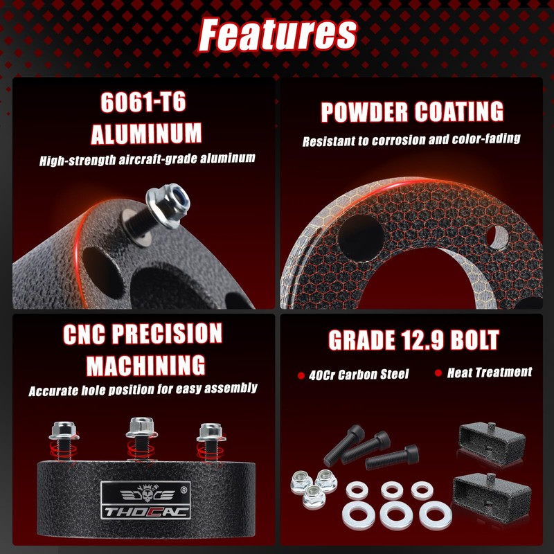 THOCAC 3.5" Front & 3" Rear Full Leveling Lift kit