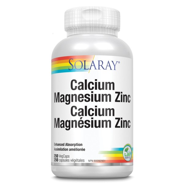Solaray Calcium Magnesium Zinc 250 Capsules