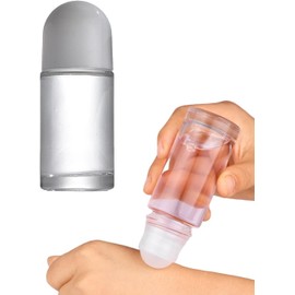 Mozff White 50ML Glass Empty Roller Bottles with Plastic Roller Ball, Deodorant Roll On Containers Leak Proof Massage Ball Bottles with Cap for Essential Oil Perfume Cosmetics (1)