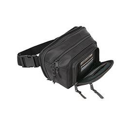 Roma Leathers Gun Concealment Fanny Pack with Extra Pocket - Cowhide Leather, Nylon Belt Strap with Snap Buckle - Black - Small