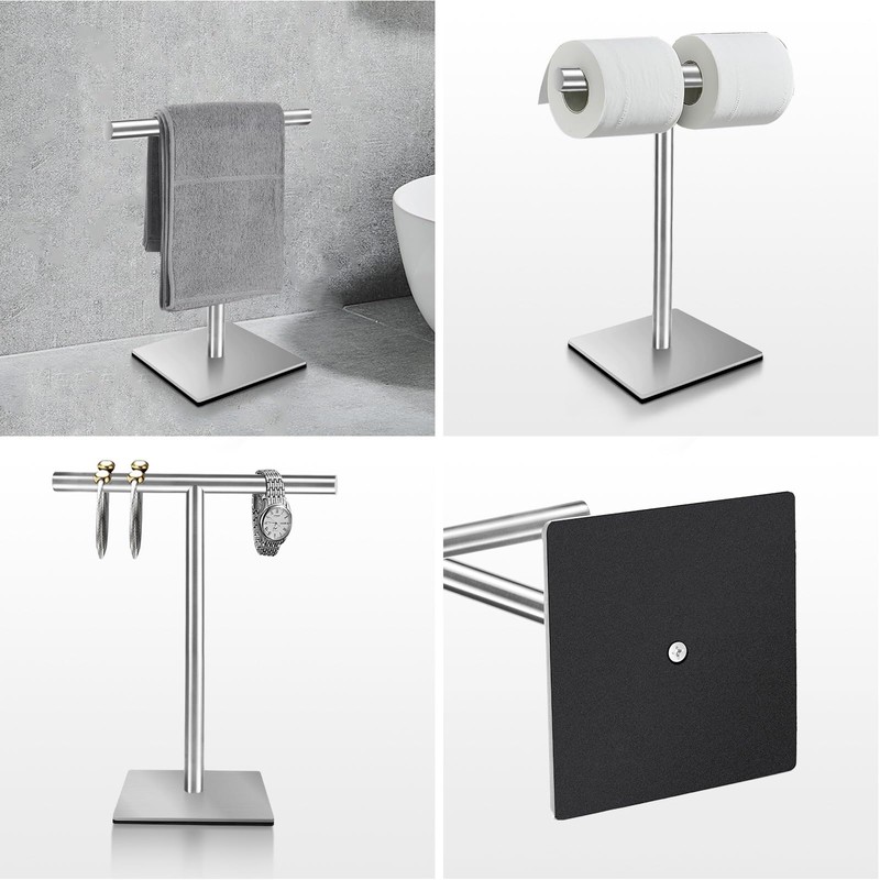 Square T-Shape Hand Towel Holder - Standing Hand Towel Rack