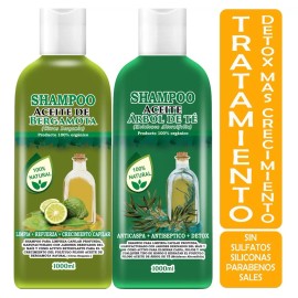 VIVONATURAL Shampoo Aceite Bergamota 1l + Shampoo Aceite Árbol De Té T1l