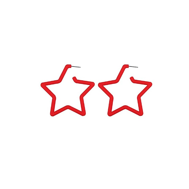 80 90s Colorful Big Acrylic Star Hoop Earrings Neon Geometric