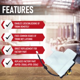 Replacement Rear Gate Hatch Latch - Compatible with Toyota Vehicles - 2003-2009 4Runner - Replaces 69110-35060, 69110-35062, 69110-35090 - Tailgate Lock Actuator Liftgate with Motor