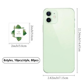 CRASPIRE 80Pcs 8 Styles Labels for Lip Balm Coated Paper Paster Tropical Plants Square Tubes Lip Balm Labels Stickers Natural Homemade Self-Adhesive Stickers Logo for Containers Cosmetics Lipsticks