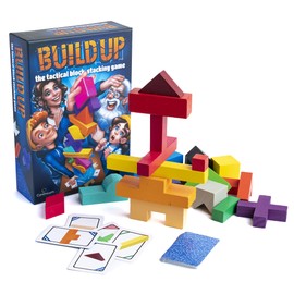 Continuum Games Build Up: The Classic Block Stacking Game 20 Block Tumbling Tower Balancing Game 2-6 Players Ages 8 and Up