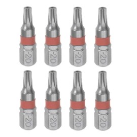sourcing map 8pcs T20 Torx Hex Screwdriver Bit 1/4" Hex Shank 1" Length S2 Steel Magnetic Power Drill Bits
