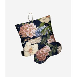 Luxury Cotton Satin Sleep Mask - Soft Skin Friendly Eye Mask with Light Protection & Elegant Travel Case - Perfect for Home & Travel - DecoFlux (Dark Blue)