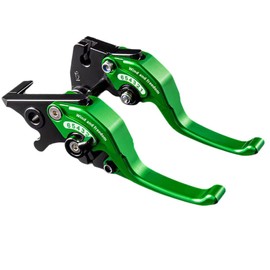 koeyisey for ninja400 ninja500 Z400 Motorcycle Two-Finger Brake Clutch Lever CNC Shorty Hand Control Lever kit CNC Shorty Hand Control Lever kit Brake Clutch levers Set (Green)