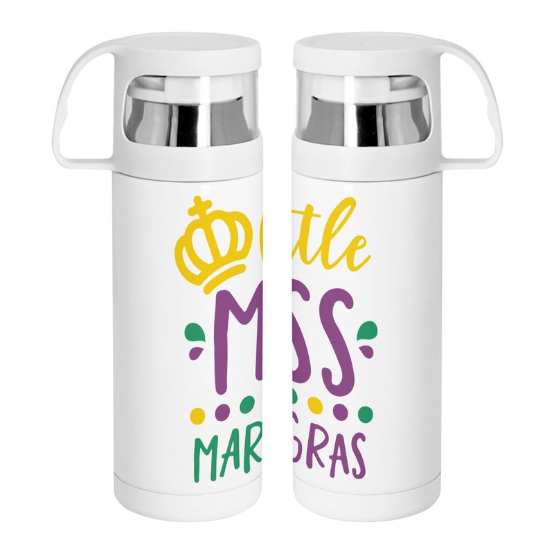 Little Miss Mardi Gras Carnival New Orleans Stainless Steel Thermos