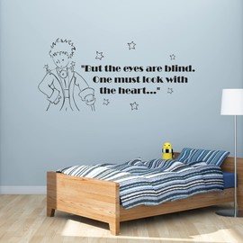 EGD X The Little Prince Series | The Little Prince Quote Look with The Heart Wall Decor | Wall Decals | Wall Decal for Baby Girl & Boy | The Little Prince Gifts (Wide 50"x 23" Height)