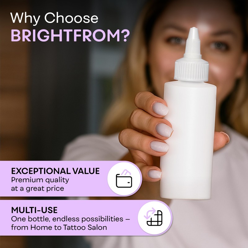 BRIGHTFROM Twist Top Applicator Bottles, Squeeze 2 OZ Empty Plastic