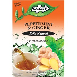 Dalgety Peppermint and Ginger Herbal Infusion 3x40g Cartons (3 Pack) 100% Natural, Caffeine Free Tea (Total 54 Teabags); Delicious and Packed with Unique Health Benefits