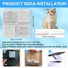 Allxin Pet Food Upgrade Desiccant Bag, Compatible with Petlibro Automatic Pet Feeders, Upgrade Desiccant Packets Keep Cat & Dog Food Dry and Fresh (6-Pack)