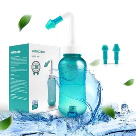 Dispositivo de Lavado Nasal, Con 2 Boquillas Para Bebes Y Adultos Para Irrigación Nasal, Limpiador Nasal, Mejora los Ronquidos Y EL Sueño (300ML, verde)
