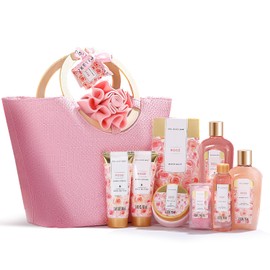 Spa Luxetique Bath Sets for Women Gift - 10pc Rose Spa Gift Set, Self Care Kit for Her Birthday, Anniversary, Holiday, Christmas Presents for Women, Mother, Girlfriends, Wife