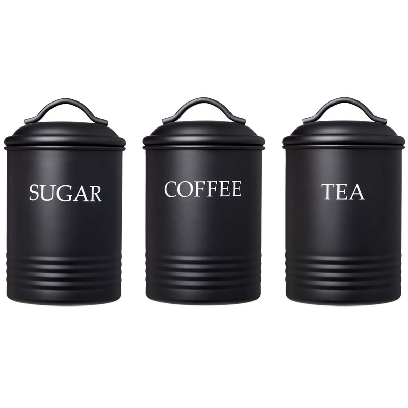 Steelware Central Kitchen Canister Set of 3 Sugar Coffee Tea