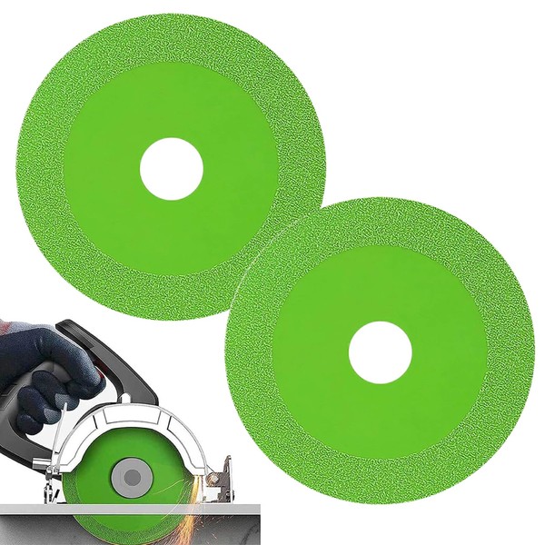 Coollooda Diamond Disc Glass Cutting Grinder (2 Pieces) Glass Cutting Disc Blade 3.9 x 0.8 inches (100 x 20 mm) for Ceramic, Glass, Glass Bottles, Glass Cutter, Polishing Tool, DIY