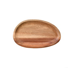 Captivating Wooden Snack Dessert Plate Irregular Oval Design Round Wooden Serving Platter (44 x 27.4 cm)