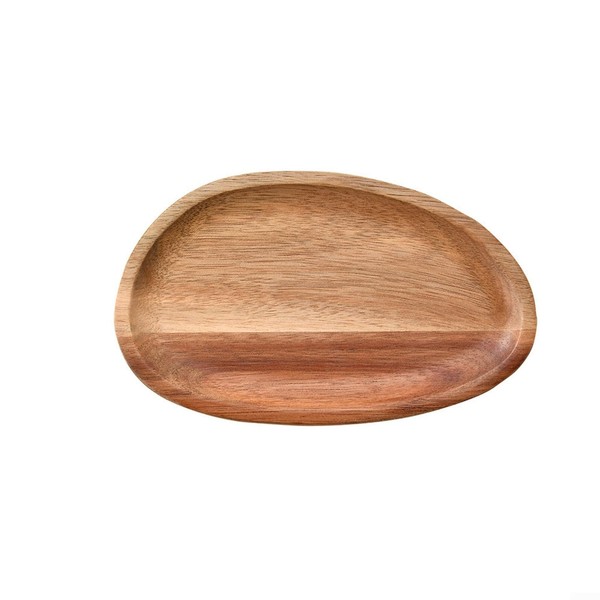 Captivating Wooden Snack Dessert Plate Irregular Oval Design Round Wooden