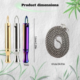 3PCS Breathing Necklace, Anxiety Necklace, Stress Relief Necklace, Portable Anxiety Whistle Breath Necklace, Deep Breathing Anxiety for Men Women (Silver + Coloured + Gold)