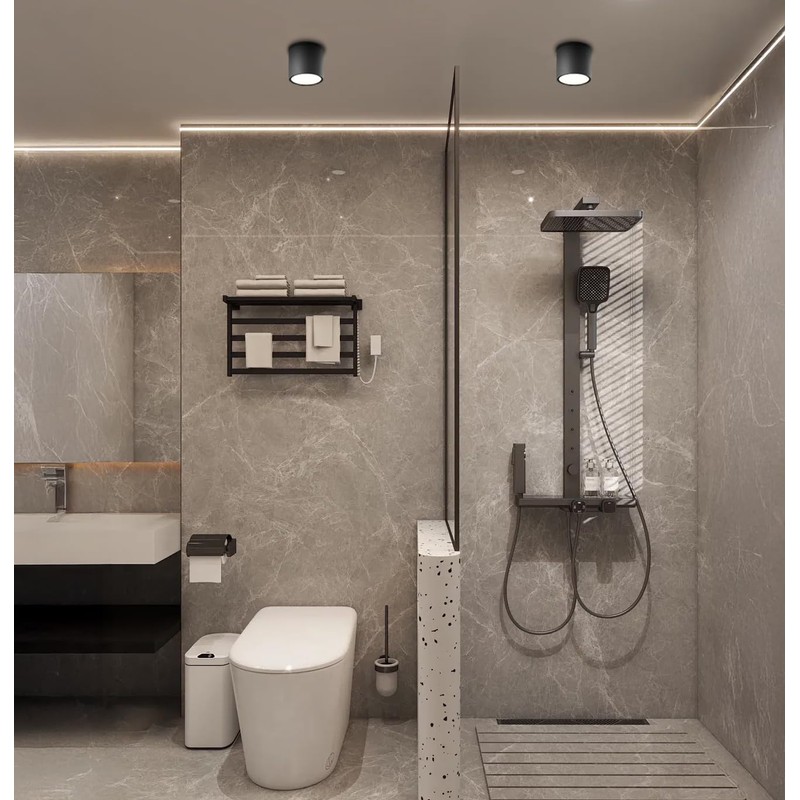 EBION Surface-Mounted Spotlight, GU10, IP65 Waterproof, Surface-Mounted Light, Anthracite, Max
