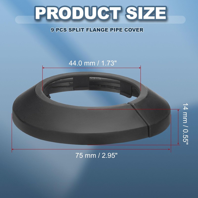 PATIKIL 44mm Plumbing Cover Plates, 9 PCS Wall Split Flange