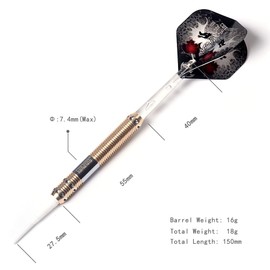 Cuesoul 16 Grams Deluxe Soft Tip Darts Set with Luxury Case (Dragon Series)