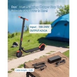 VHBW 42V Charger for Roinside Electric Scooter Compatible with Roinside UP2, UP6, UP6-1, UP8, U2, P1 – Fast & Safe Replacement Power Supply (Not for SUP10/SUP20)