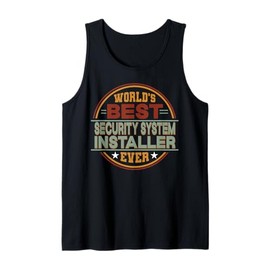 Retro Badge Worlds Best Security System Installer Tank Top