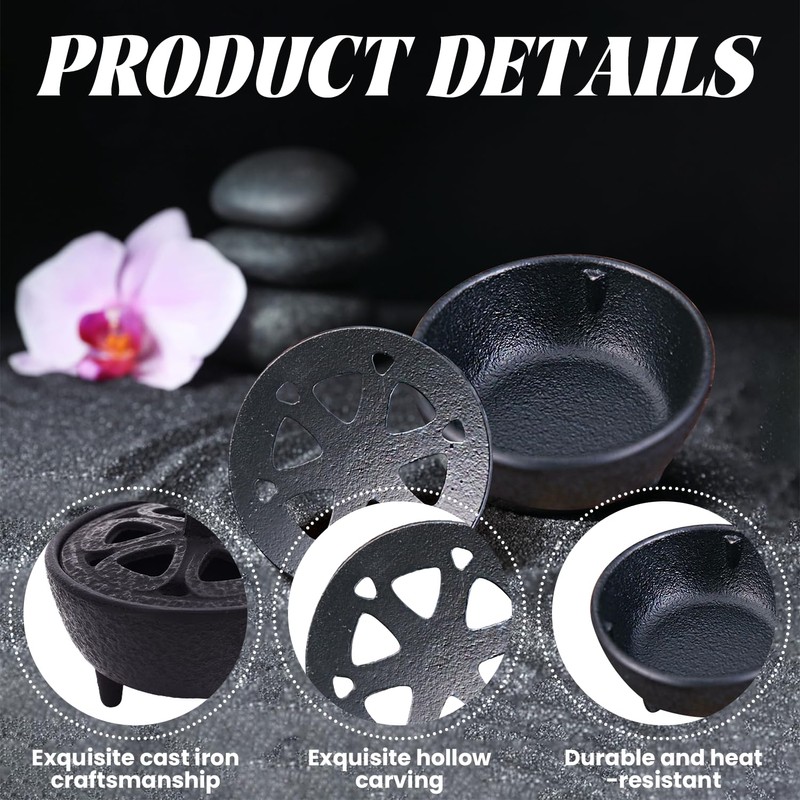 Mini Incense Burner Vintage Cast Iron Wax Melter for Log