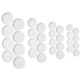 AFINSEA 4Pcs 32-Cavity Resin Circle Molds Flat Round Keychain Silicone Mold Earrings Mold, Pendant Silicone Mold for Resin(2in, 1.75in, 1.5in, 1.25in)