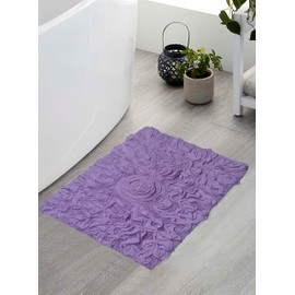 Home Weavers Bell Flower Collection 17"x24" Rectangle 100% Cotton Tufted Bath Rugs, Extra Soft and Absorbent Bath Rugs, Non-Slip Bath Mats, Machine Washable, Bathroom Bath Mats for Floor, Purple