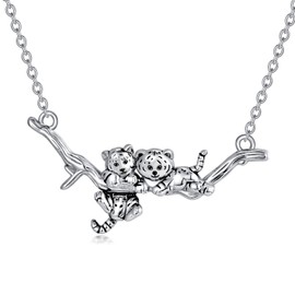 PELOVNY Tiger Necklace For Women S925 Sterling Silver Tiger Jewelry Anniversary Mothers Day Birthday Gifts For Wife Mother Daughter