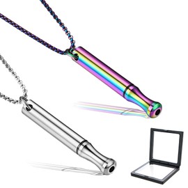 INBOLM 2PCS Anxiety Necklace Breathing,Stress Relief Mindful Breathing Necklaces Portable Deep Breathing Necklace for Men Women Meditation Anxiety Relief Relaxation(Colorful + Silver)