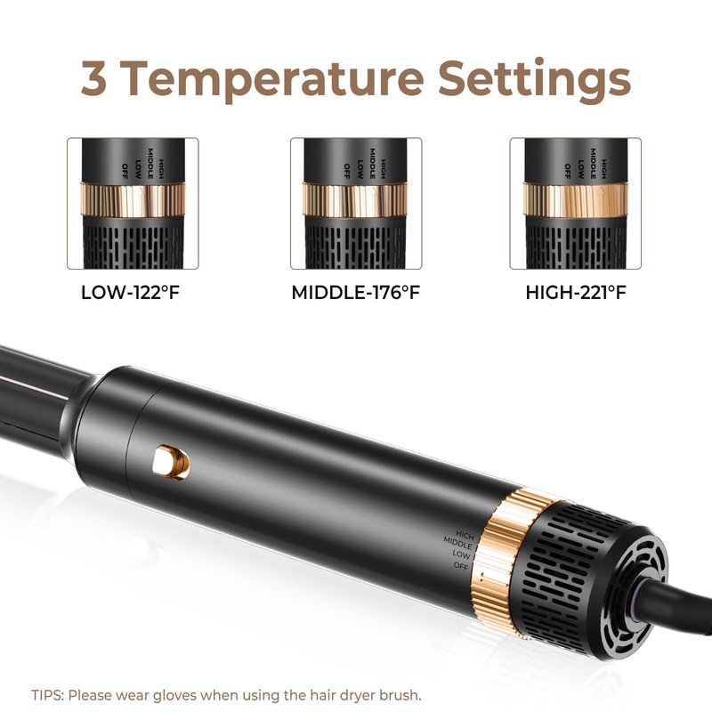 Hair Dryer Brush,6 in 1 Professional Hot Air Styler,Powerful Air