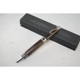 TEG Crafted Handmade African Blackwood Cat Pen with Chrome Parts