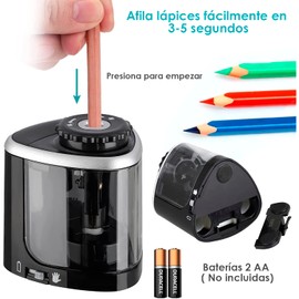 Calmind Sacapuntas Eléctrico - Afilador de Lápices Automático, Sacapuntas Rápido para Oficina, Profesional, Estudiantes y Hogar con Depósito para viruta. Sharpener para filo muy eficaz.