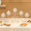Gold Crystal Candle Holders Decorative Arch Candelabra 5-Arm Sparkling Candlesticks