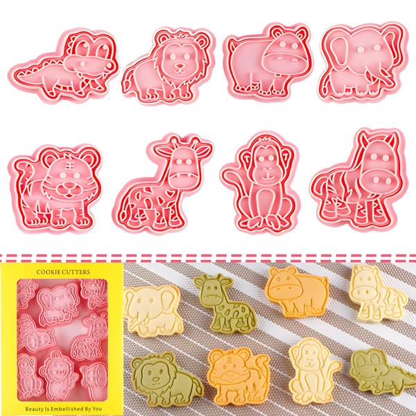 BESEK Animal Cookie Cutters for Kids: Safari Zoo Animals 8