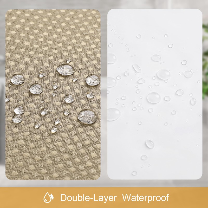 Craidlela 3 in 1 Shower Curtain Set, Beige Waffle Shower