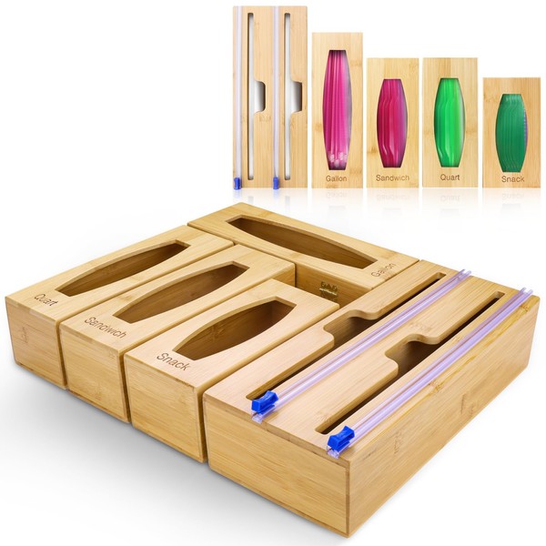 Gamtik Individual Storage Bag Organizer for Kitchen Drawer, Bamboo with