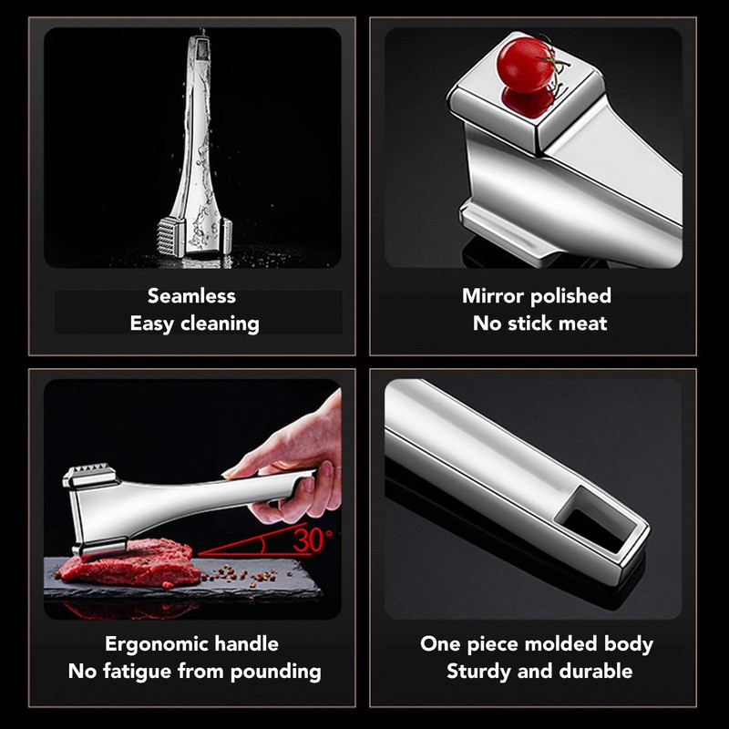 Meat Mallet Prevent Slip Handle Double Sided Nails 304 Stainless