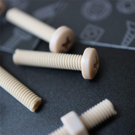 5 x PEEK Pan Head Screw M4 x 20mm Nuts & Bolts - Peek Plastic nuts and bolts, anti corrosion, chemical resistant (5/32 x 25/32 in)