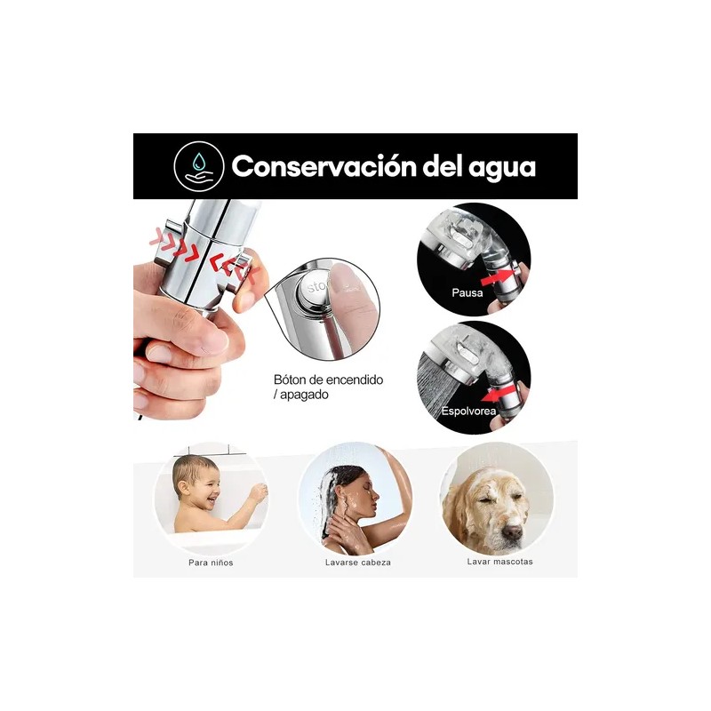 Regadera Ducha De Mano Alta Presión Telefono Con Filtro